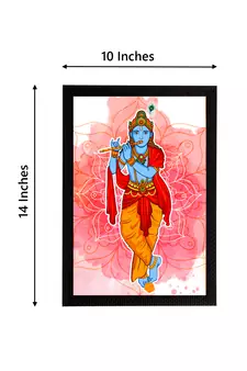 eCraftIndia Lord Krishna Satin Matt Texture UV Art Painting
