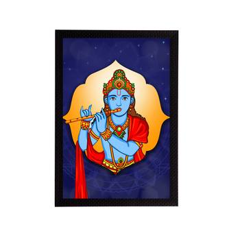 eCraftIndia Lord Krishna Satin Matt Texture UV Art Painting 1