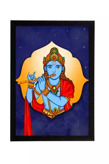 eCraftIndia Lord Krishna Satin Matt Texture UV Art Painting
