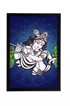 eCraftIndia Lord Krishna Satin Matt Texture UV Art Painting