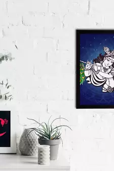 eCraftIndia Lord Krishna Satin Matt Texture UV Art Painting