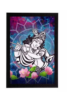 eCraftIndia Lord Krishna Satin Matt Texture UV Art Painting
