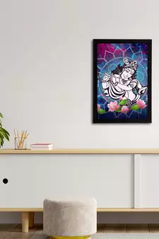 eCraftIndia Lord Krishna Satin Matt Texture UV Art Painting