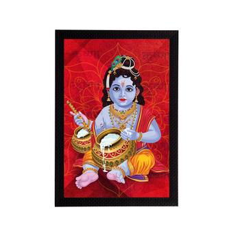 eCraftIndia Lord Krishna Satin Matt Texture UV Art Painting 1