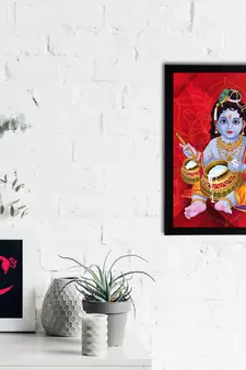 eCraftIndia Lord Krishna Satin Matt Texture UV Art Painting