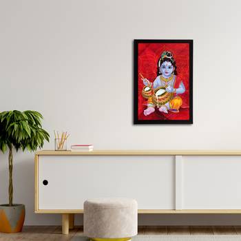 eCraftIndia Lord Krishna Satin Matt Texture UV Art Painting 3