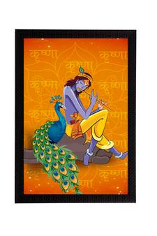 eCraftIndia Lord Krishna Satin Matt Texture UV Art Painting