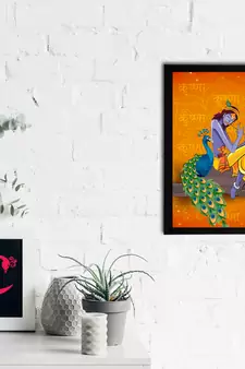 eCraftIndia Lord Krishna Satin Matt Texture UV Art Painting