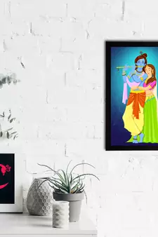 eCraftIndia Lord Krishna Satin Matt Texture UV Art Painting