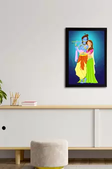 eCraftIndia Lord Krishna Satin Matt Texture UV Art Painting