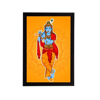 eCraftIndia Lord Krishna Satin Matt Texture UV Art Painting 1
