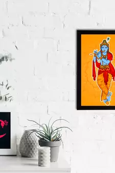 eCraftIndia Lord Krishna Satin Matt Texture UV Art Painting