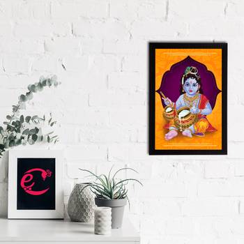 eCraftIndia Lord Krishna Satin Matt Texture UV Art Painting 2