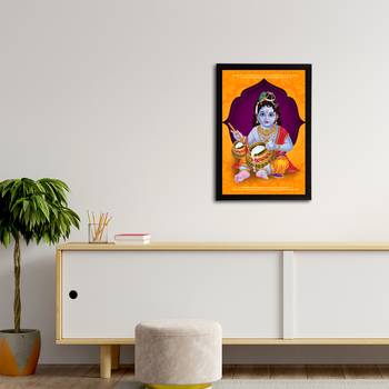 eCraftIndia Lord Krishna Satin Matt Texture UV Art Painting 3