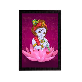 eCraftIndia Lord Krishna Satin Matt Texture UV Art Painting 1