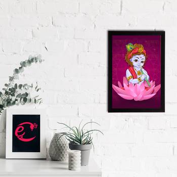 eCraftIndia Lord Krishna Satin Matt Texture UV Art Painting 2