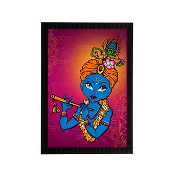 eCraftIndia Lord Krishna Satin Matt Texture UV Art Painting 1