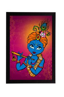 eCraftIndia Lord Krishna Satin Matt Texture UV Art Painting