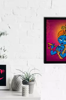 eCraftIndia Lord Krishna Satin Matt Texture UV Art Painting