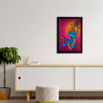 eCraftIndia Lord Krishna Satin Matt Texture UV Art Painting 3