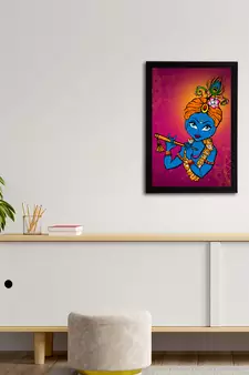 eCraftIndia Lord Krishna Satin Matt Texture UV Art Painting