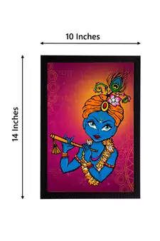 eCraftIndia Lord Krishna Satin Matt Texture UV Art Painting