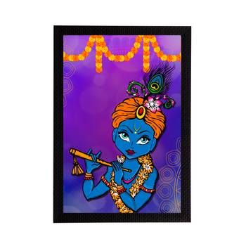 eCraftIndia Lord Krishna Satin Matt Texture UV Art Painting 1
