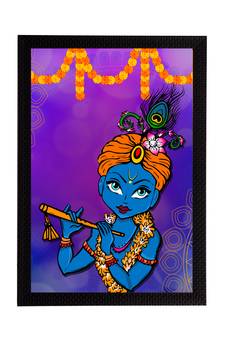 eCraftIndia Lord Krishna Satin Matt Texture UV Art Painting