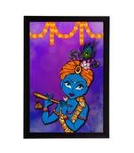 eCraftIndia Lord Krishna Satin Matt Texture UV Art Painting