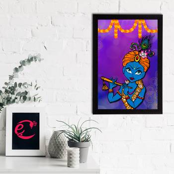 eCraftIndia Lord Krishna Satin Matt Texture UV Art Painting 2