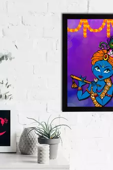 eCraftIndia Lord Krishna Satin Matt Texture UV Art Painting
