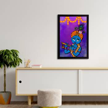 eCraftIndia Lord Krishna Satin Matt Texture UV Art Painting 3