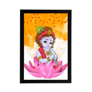 eCraftIndia Lord Krishna Satin Matt Texture UV Art Painting 1