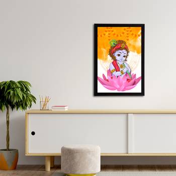 eCraftIndia Lord Krishna Satin Matt Texture UV Art Painting 3
