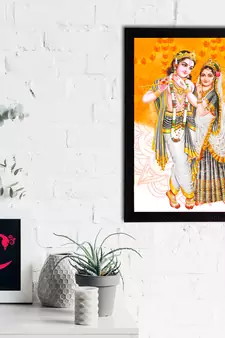 eCraftIndia Lord Krishna Satin Matt Texture UV Art Painting