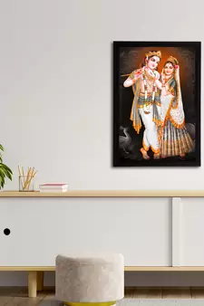 eCraftIndia Lord Krishna Satin Matt Texture UV Art Painting