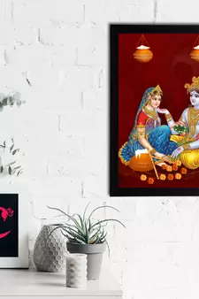 eCraftIndia Lord Krishna Satin Matt Texture UV Art Painting