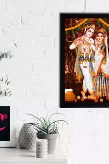 eCraftIndia Lord Krishna Satin Matt Texture UV Art Painting