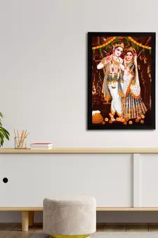 eCraftIndia Lord Krishna Satin Matt Texture UV Art Painting
