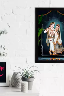 eCraftIndia Lord Krishna Satin Matt Texture UV Art Painting