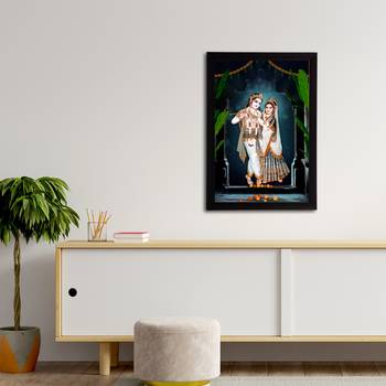 eCraftIndia Lord Krishna Satin Matt Texture UV Art Painting 3
