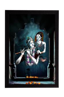 eCraftIndia Lord Krishna Satin Matt Texture UV Art Painting