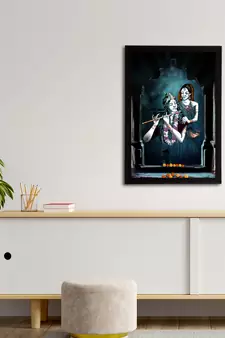 eCraftIndia Lord Krishna Satin Matt Texture UV Art Painting