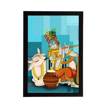eCraftIndia Lord Krishna Satin Matt Texture UV Art Painting 1