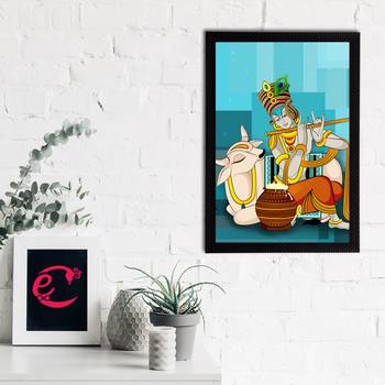 eCraftIndia Lord Krishna Satin Matt Texture UV Art Painting 2