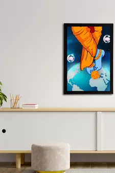 eCraftIndia Lord Krishna Satin Matt Texture UV Art Painting