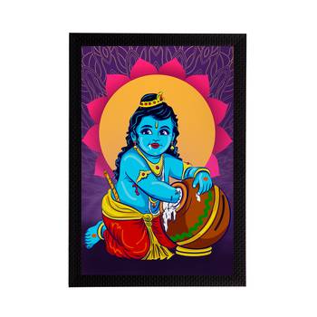eCraftIndia Lord Krishna Satin Matt Texture UV Art Painting 1