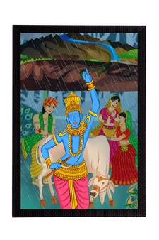 eCraftIndia Lord Krishna Satin Matt Texture UV Art Painting