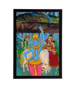 eCraftIndia Lord Krishna Satin Matt Texture UV Art Painting