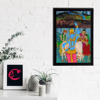 eCraftIndia Lord Krishna Satin Matt Texture UV Art Painting 2